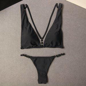 Tie up triangle bikini girl